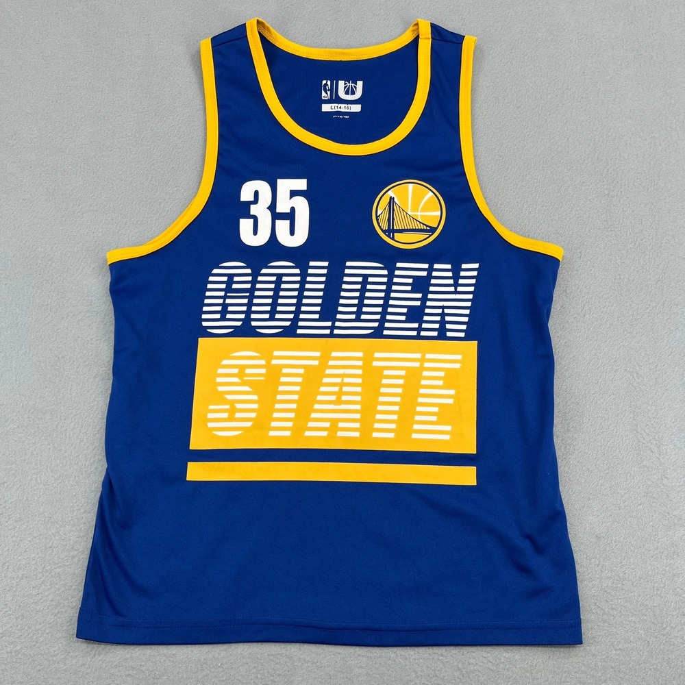 UNK Golden‎ State Warriors Kevin Durant 35 Jersey Blue Kids L 14-16 Basketball